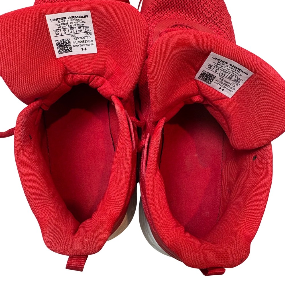 Under Armour UA Jet Mid Basketball Shoes Sneakers Mens‎ 10 Red White 3020623-600 - Picture 7 of 8